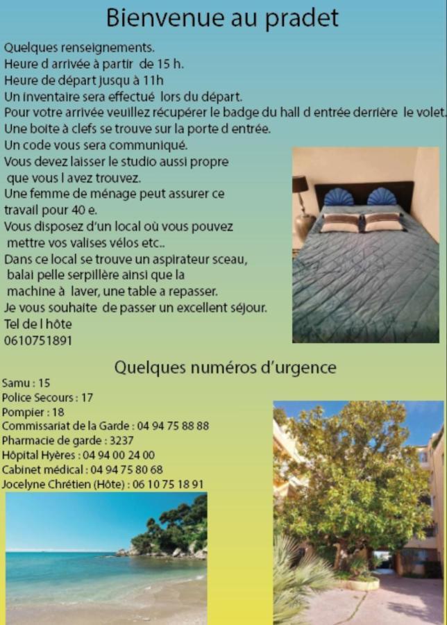 Apartament Les Roches Bleues Le Pradet Zewnętrze zdjęcie